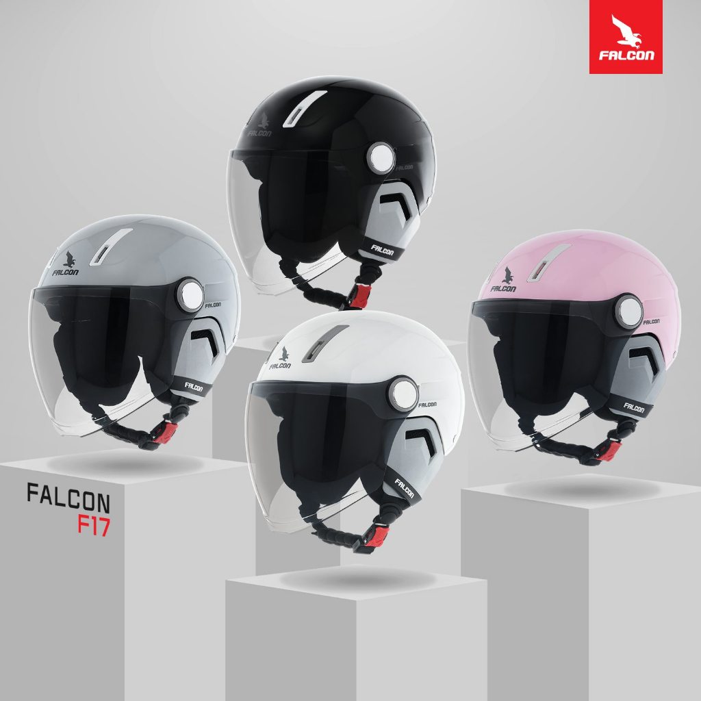Mũ Bảo Hiểm Falcon F17 2 Kính – Nhẹ, Thoáng Khí, Phong Cách