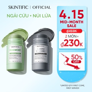 Thanh lăn mặt nạ đất sét ngải cứu cải thiện vấn đề mụn / tro núi lửa Alaska / Niacinamide cho da sáng lên SKINTIFIC 40g