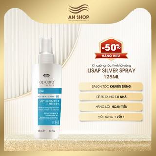 Xịt dưỡng tóc tím khử vàng, cho tóc nhuộm bạch kim khói light, làm sạch dưỡng tóc bóng mượt LISAP SILVER SPRAY 125ML