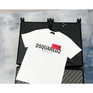[HOT] Áo thun Nam Nữ chất p o l y hai màu đen trắng . áo phông dsq2 in họa tiết Ô vuông đỏ hót  hè 2025