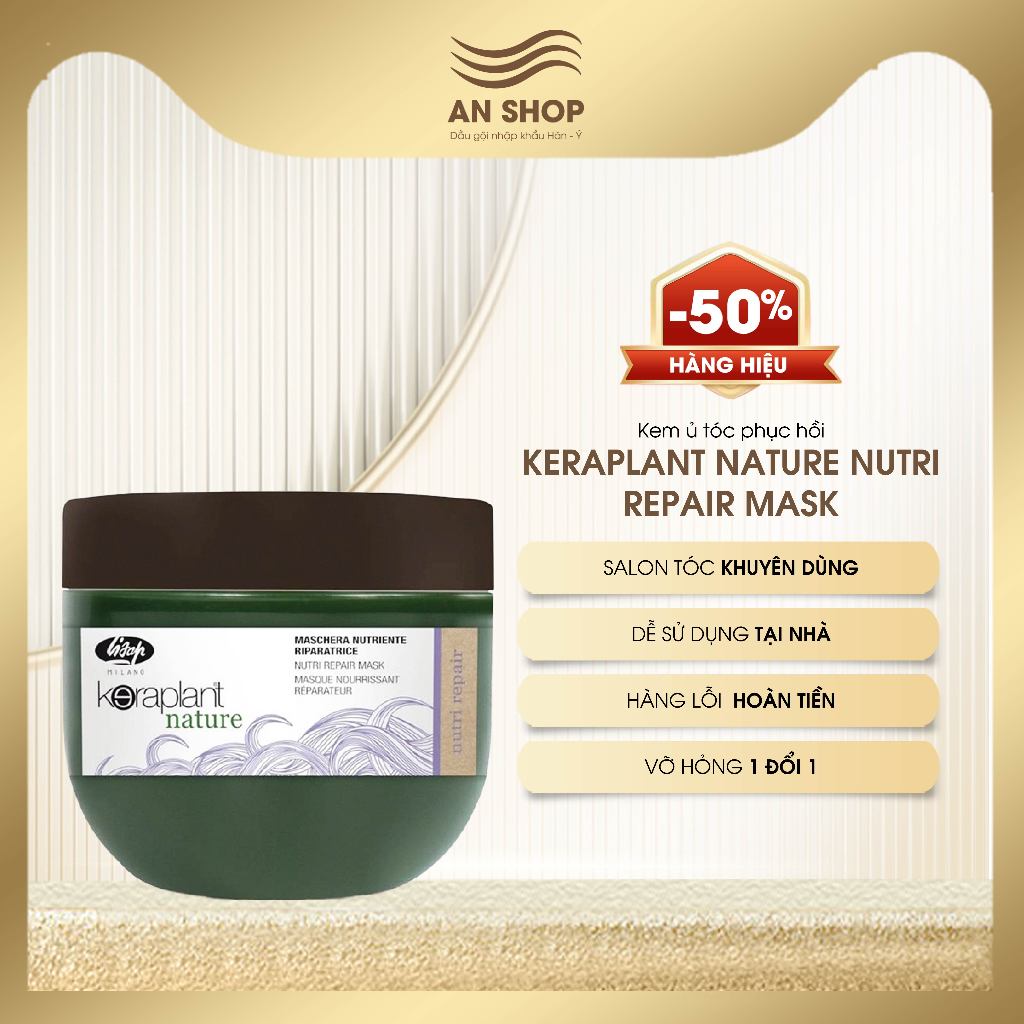  Kem ủ tóc phục hồi hấp tóc khô xơ rối uốn nhuộm duỗi thành phần tự nhiên Keraplant Nature Nutri Repair Mask 