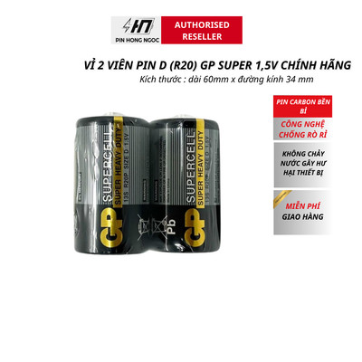 Vỉ 2 Viên Pin đại GP 1,5V siêu bền bỉ dùng cho bếp gas , đồng hồ , đài radio ... chính hãng
