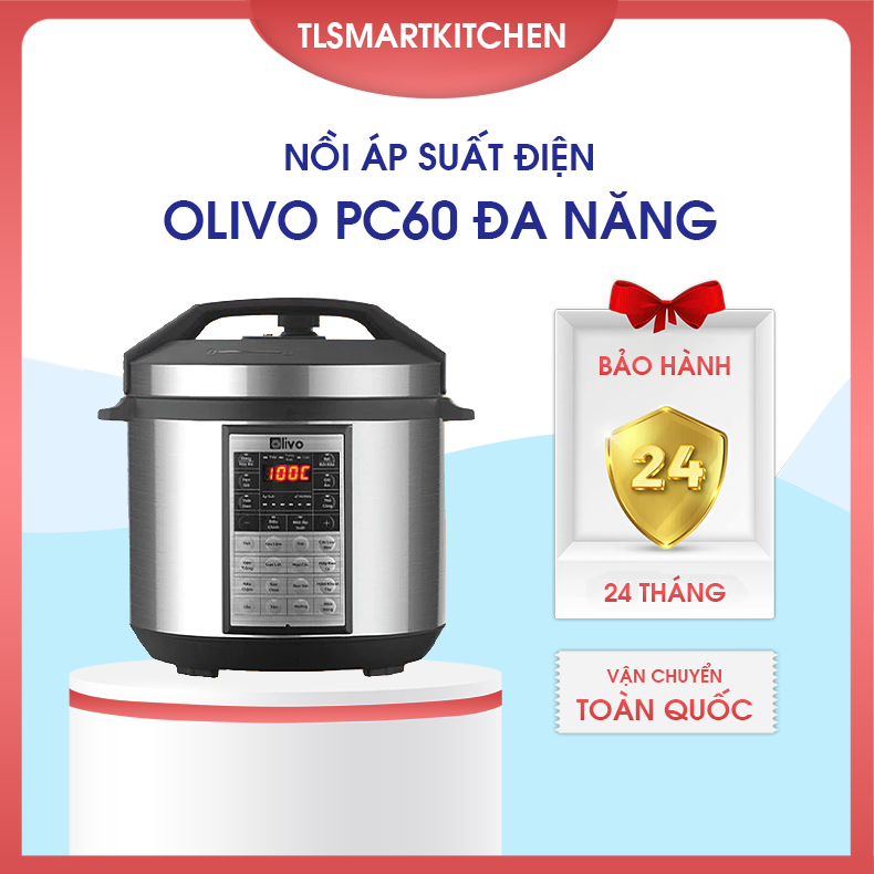 Nồi Áp Suất Điện Đa Năng OLIVO PC60 - 16 Chức Năng - Dung Tích 6L - Công Suất 1000W