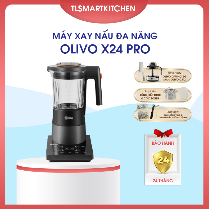 Máy Làm Sữa Hạt OLIVO X24 PRO – Máy Xay Nấu Đa Năng – Máy Xay Sinh Tố – 13 Chức Năng – Nắp Inox 304
