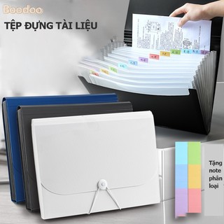 Túi đựng tài liệu BOODOO cặp file chứa giấy tờ bài kiểm tra nhựa dẻo sang trọng mang đi mọi nơi