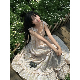 Váy Thắt Nơ Ba Tầng Caro DamibyQuynh