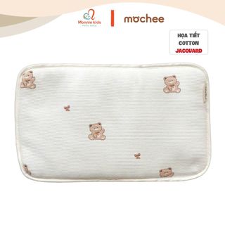 Gối nằm Mochee in cotton jacquard cho bé 25x40cm, gối đầu airmesh mềm mại thấm hút tốt - Monnie Kids