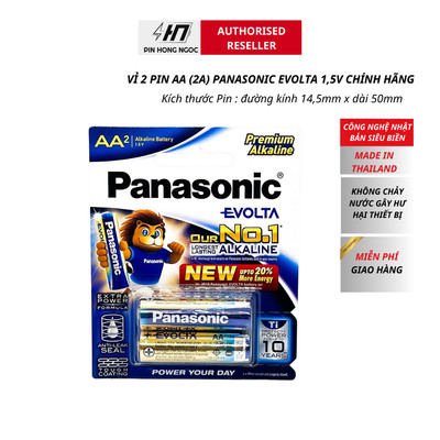 Vỉ 2 Viên Pin AA ( LR6 ) 1,5V Panasonic Evolta LR6EG/2B Hàng chính hãng