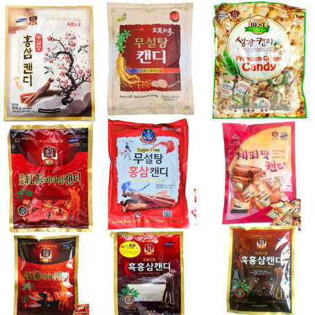 Sâm Hoàng Diệu - Kẹo Sâm vitamin 6 năm tuổi sâm gừng sâm quế Hàn quốc các loại có đường/Không đường