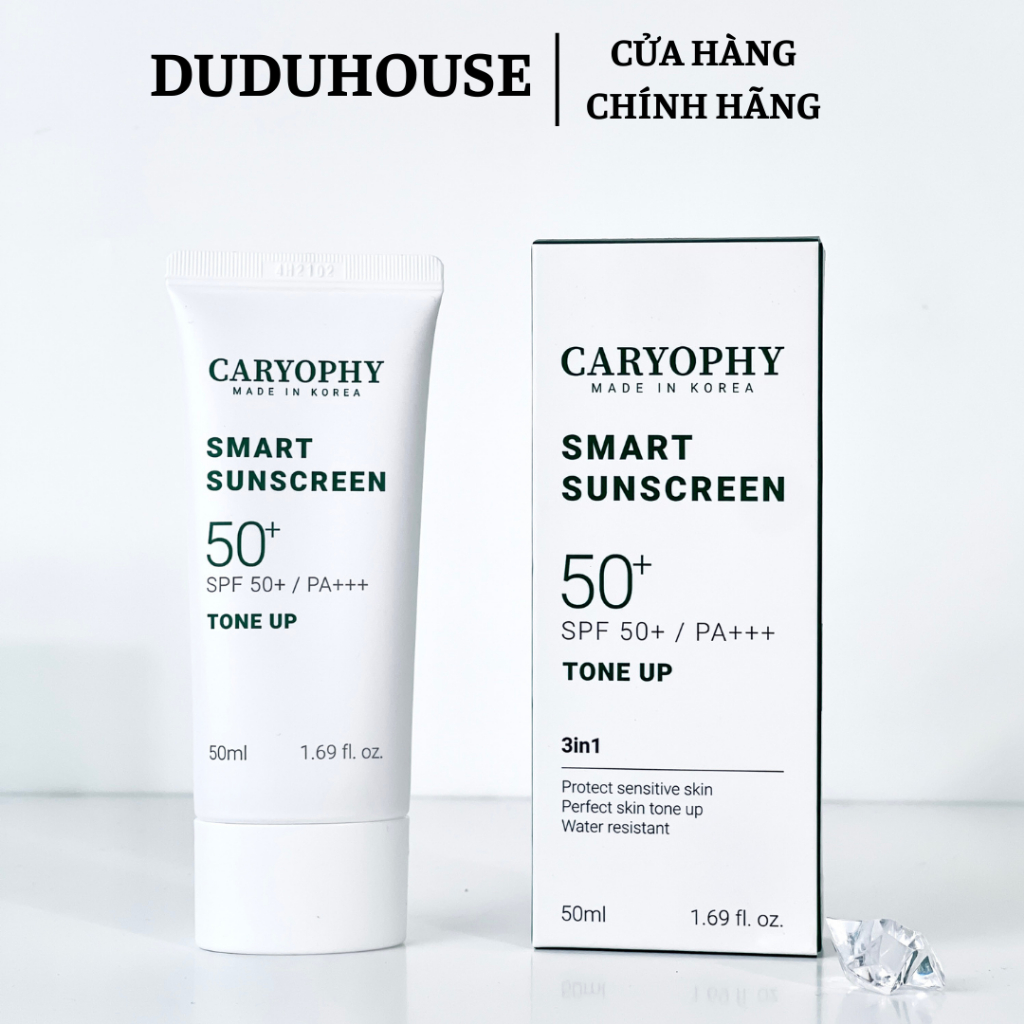 Kem Chống Nắng Caryophy Smart Sunscreen Tone Up Nâng Tông Trắng Hồng Dịu Nhẹ Làn Da 50ml Duduhouse