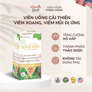 Viên Uống Viêm Xoang Mũi Thành Phần Thảo Dược Sinus Nose Nhập Khẩu Mỹ, Hỗ Trợ Giảm Triệu Chứng Viêm Mũi Dị Ứng 60 Viên
