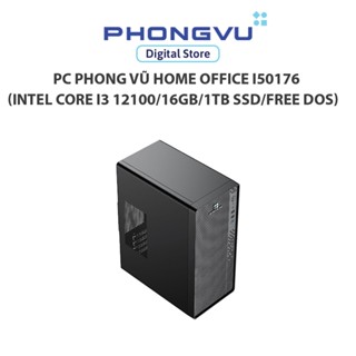  Máy tính để bàn PC Phong Vũ Home Office I50176  Intel Core I3 12100 16GB 1TB SSD Free DOS  - Bảo hành 36 tháng 