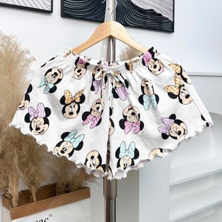 Bigsize (71-85kg)⭐️ Quần đùi thun xòe họa tiết cho nữ mặc nhà mặc ngủ thoải mái