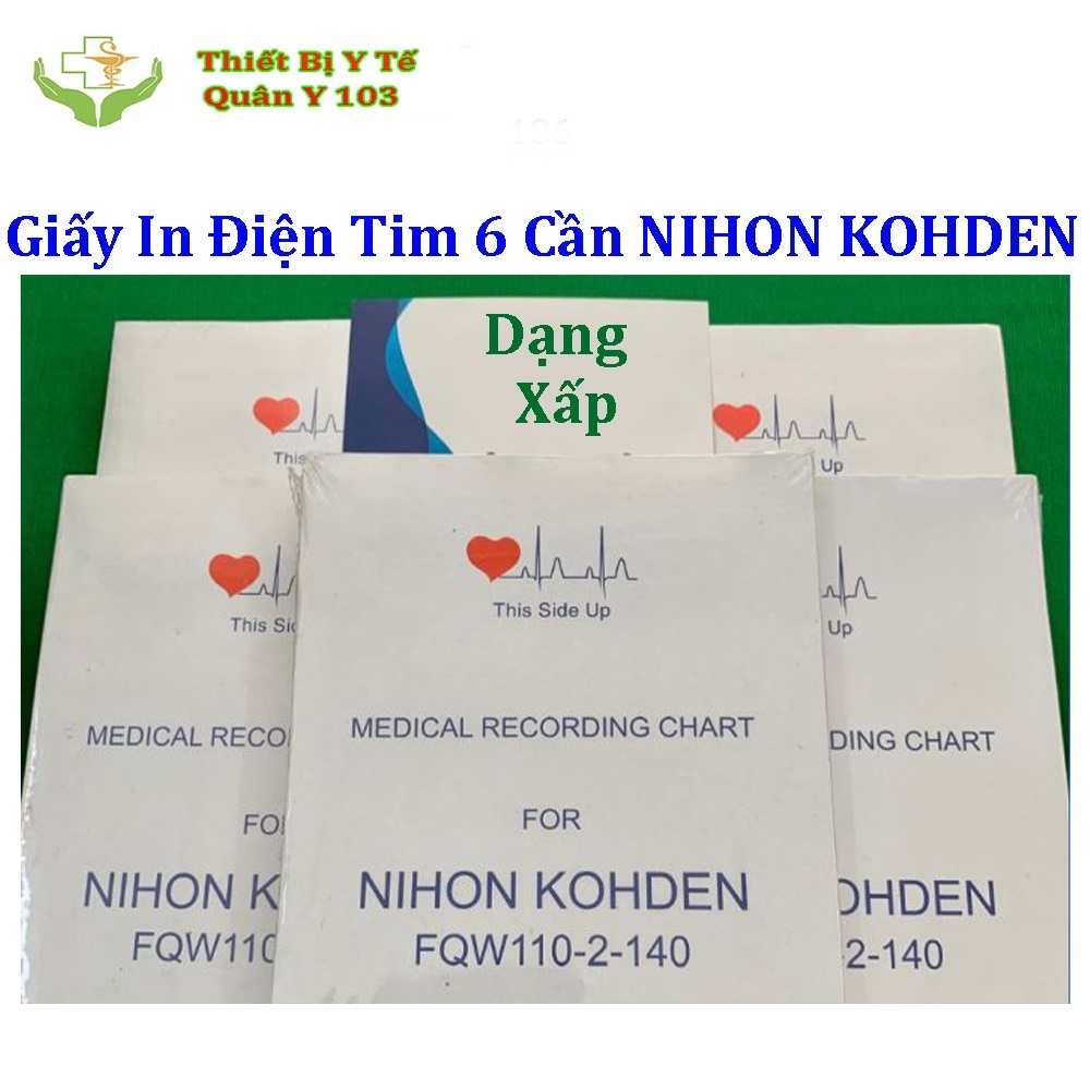 Giấy In Điện Tim 6 Cần 143 Tờ NIHON KOHDEN Dạng Xấp