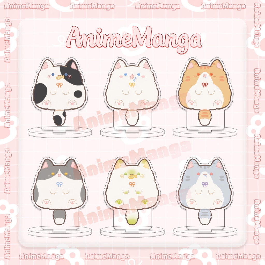 Mô Hình Nhân Vật Anime Bộ Mèo Cute Dễ Thương Chất Liệu Acrylic decor góc học tập để bàn làm việc