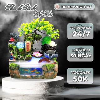   MẪU MỚI 2025  Thác Nước Mini Phong Thủy Tài Lộc  Đèn LED Đổi Màu – Tiểu Cảnh Trang Trí Nhà Cửa Quà Tặng Tân Gia 