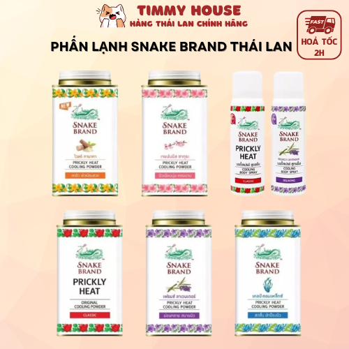 Phấn Lạnh Thái Lan Snake Brand 140g - Giảm Mùi Hôi, Ngứa Ngáy, Làm Mát Cơ Thể Hàng Nội Địa 140g