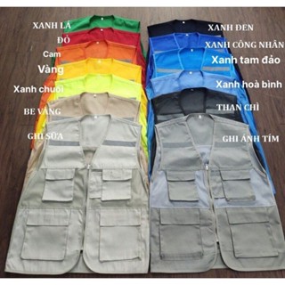 Áo Ghi Lê Bảo Hộ Lao Động Nhiều Màu Sắc Kèm Sợi Phản Quang, Đồ Bảo Hộ Lao Động Kĩ Sư Công Trình