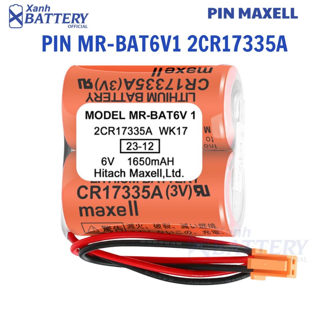 Maxell MR-BAT6V1 2CR17335A WK17 6V 1650mAh thay thế cho   PLC Servo Driver MR-J4...