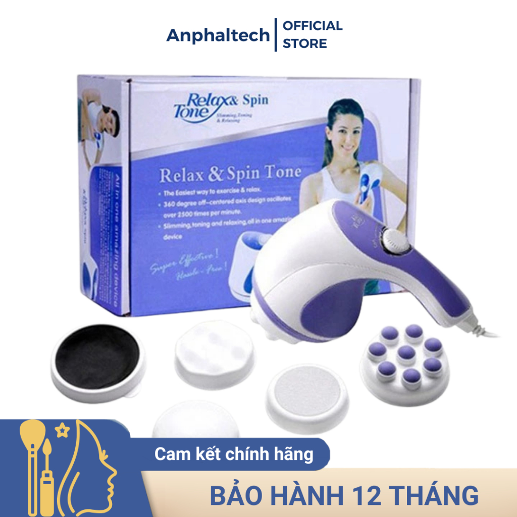 Máy Massage Cầm Tay Rung Mạnh RELAX & TONE, Máy Đánh Mỡ Bụng Giảm Béo, Đùi, Bắp Chân, Giảm Nhức Mỏi Massage Toàn Thân