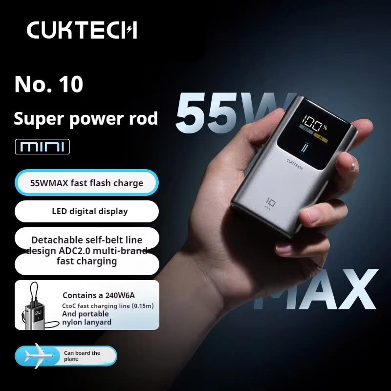 Pin Dự Phòng Cuktech PB1055 Mini Power Bank 10.000mAh 55W PD/PPS/QC/Mi Turbro - Bảo Hành 18 Tháng | BigBuy360 - bigbuy360.vn