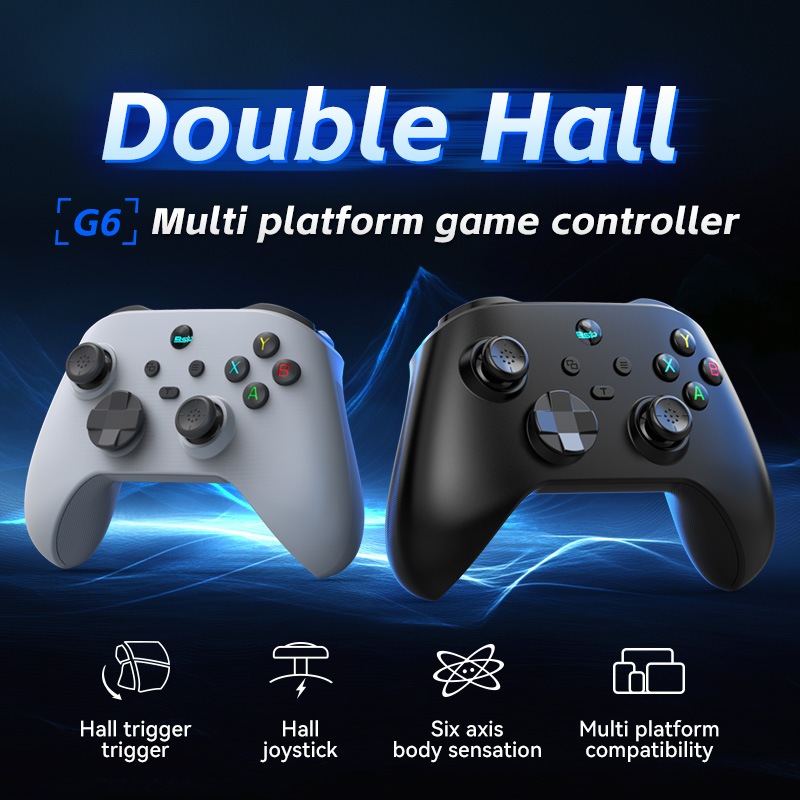 Tay cầm game Bluetooth G6 không dây đa kết nối , pin sạc Type-C – hỗ trợ PC/Laptop/Android/iOS/PS3/PS4/Switch