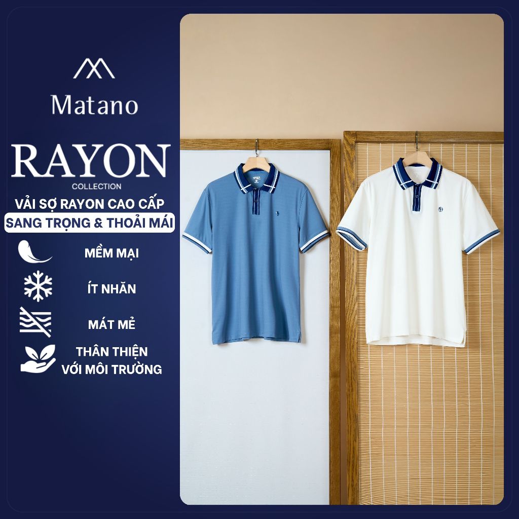 Áo Polo Rayon In Logo Tròn 4M Form Regular MATANO PO160 vải mềm mịn, thoáng mát, thoải mái