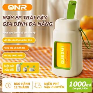 ONR-Máy Xay Sinh Tố Cầm Tay, Dung Tích 1000ml, Một Cốc Đôi Nắp, Có Thể Xay Đá Bào, 26 Lưỡi Dao