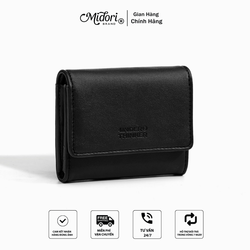 Ví Da Gập Ba Nam Nữ Logan Bóp Đựng Tiền Thẻ Nhiều Ngăn Polyester Nhỏ Gọn Cầm Tay | MIDORI FOR MAN