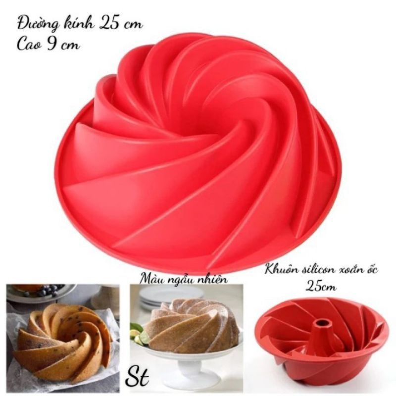 Khuôn Silicone Làm Bánh Thạch jelly, bánh bông lan đổ rau câu hình xoắn ốc/ khuôn lốc xoáy