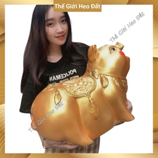 [HỎA TỐC] Heo đất to khổng lồ, lợn đất vàng tiết kiệm size to lớn quà cưới dài 60cm, 65cm và 70cm