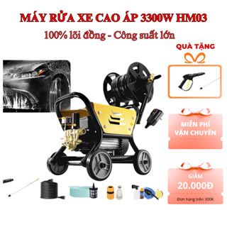 Máy rửa xe cao áp KAW 3300W HM03, 100% lõi đồng dây 20m, Phun xa 10M - Bảo hành trọn đời