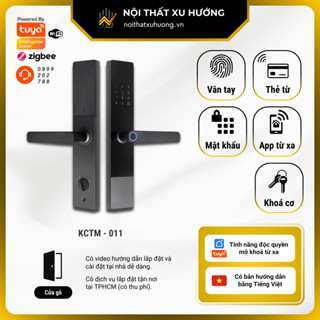 KHOÁ CỬA GỖ THÔNG MINH TUYA SMARTLIFE WIFI HOMEGUARD MỞ KHOÁ TỪ XA / VÂN TAY BẰNG HỢP KIM NHÔM