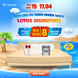 Nệm Cao Su Thiên Nhiên 100% Vạn Xuân Lotus Signature Nguyên Khối Nâng Đỡ Cơ Thể Tối Ưu Thoáng Khí