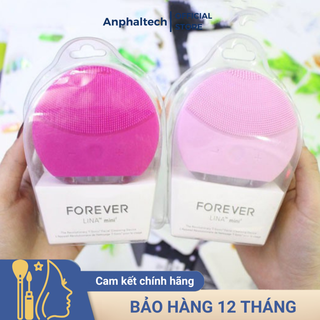 Máy Rửa Mặt Forever Lina Mini Giúp Sạch Da Mặt Hiệu Quả, Máy Rung Rửa Mặt Vệ Sinh Sóng Âm, Pad Rửa Mặt