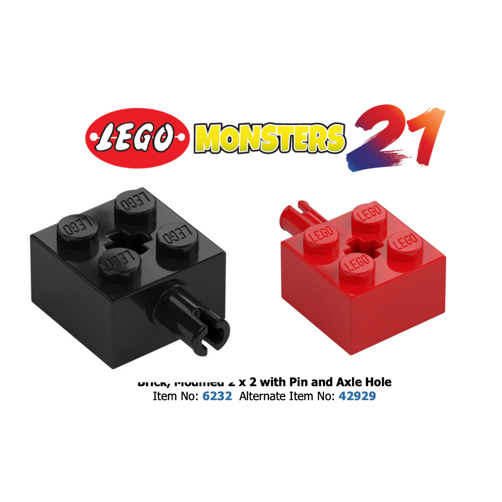 [LEGO MONSTER21]-6232-Brick, Modified 2 x 2 with Pin and Axle Hole 42929