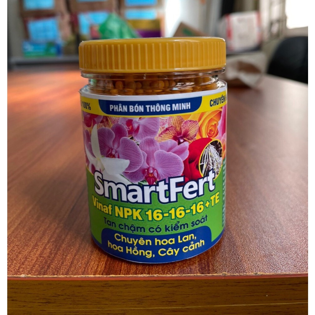 Phân bón Tan Chậm Vàng Thái Lan NPK 16-16-16 +TE SmartFert 140gr_Phân thông minh cho hoa Lan, hoa Hồ
