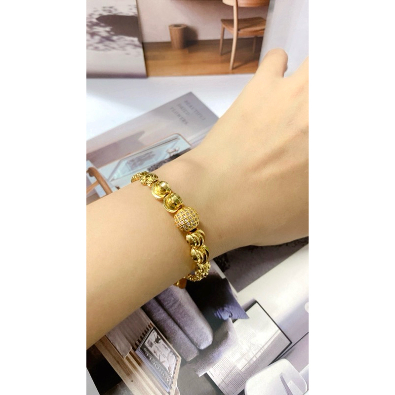 Lắc Tay Bi Xi Mạ Vàng 18k Sáng Đẹp Không Phai Gỉ