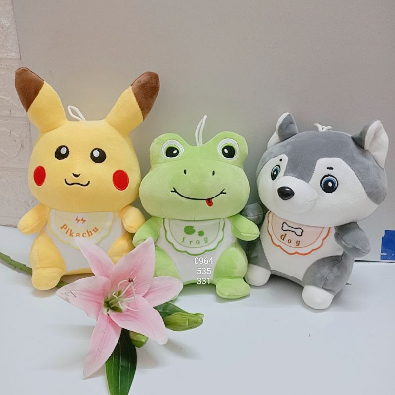 🌷 Gấu bông: chó sói, Pikachu, ếch xanh, gấu dâu, cáo hồng 🌷