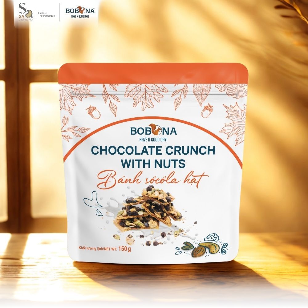 Bánh Socola Hạt Giòn Tan BOBONA - Ăn Vặt Healthy, Bổ Dưỡng - Sa Cashew Nut