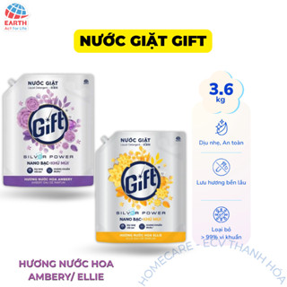 Nước giặt gift hương nước hoa Ambery/ Ellie 3.6kg lành tính dùng được cho cả gia đình và trẻ nhỏ