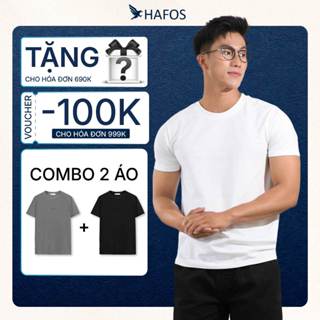 [COMBO ƯU ĐÃI BÁN CHẠY] Combo 2 áo thun cổ tròn Nam trơn Basic chất vải Cotton 4C, co giãn, thoáng mát - Hafos Menswear