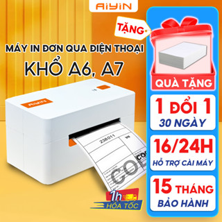 Máy In Nhiệt AYIN In Khổ A6,A7 In Đơn Hàng, Phiếu Gửi, Minicode, Logo Tự Dán, Bảo Hành 15 Tháng