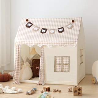 Lều cho bé, lều nhà búp bê công chúa hoàng tử vải cotton khung PVC cao cấp