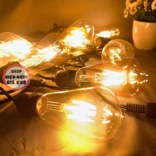 Combo 3 Bóng đèn LED Edison ST64 E27 4w ánh sáng vàng 3000K , bóng đèn trang trí sân vườn