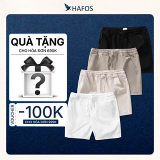 Quần Short Nam HAFOS SoftShort vải Kaki mềm mịn, quần kaki nam short lưng thun co giãn, quần đùi kaki nam ngắn
