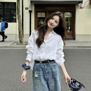 Áo sơ mi nữ dài tay form rộng nhiều màu chất linen thiết kế basic trẻ trung năng động