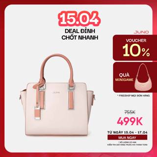 Túi Xách Trung Nữ Thời Trang JUNO Tote Charm Trang Trí Phối 2 Màu TXT220
