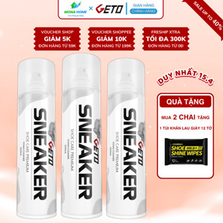 Bình xịt tạo bọt vệ sinh giày Sneark Geto cao cấp 300ml,Chai dung dịch giặt khô lau giầy thể thao trắng ko dùng nước-ENL