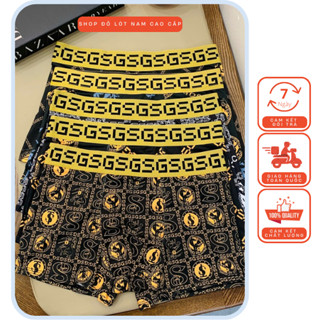 Quần sịp đùi nam HOÀNG GIA , Combo 4 quần lót nam boxer co giãn thoáng mát sang trọng kháng khuẩn